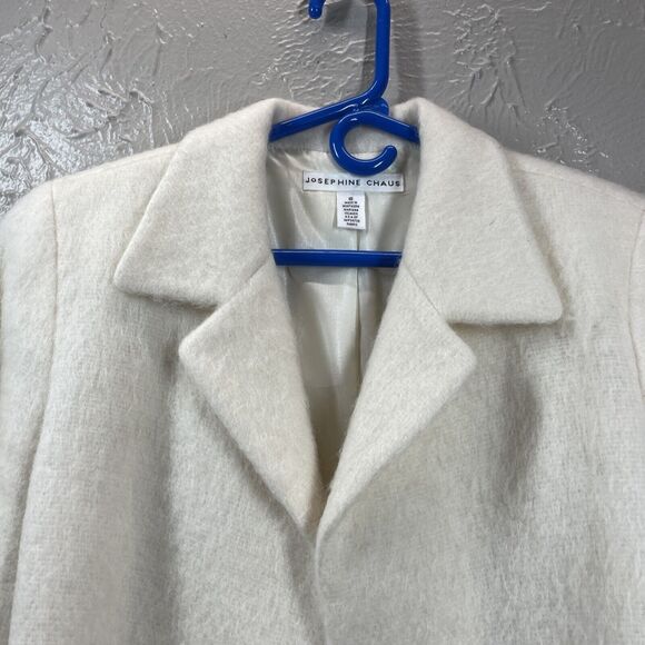 Women's Josephine Chaus Beige Open Front Wool Mohair Blazer Jacket Size 10 - Picture 3 of 6
